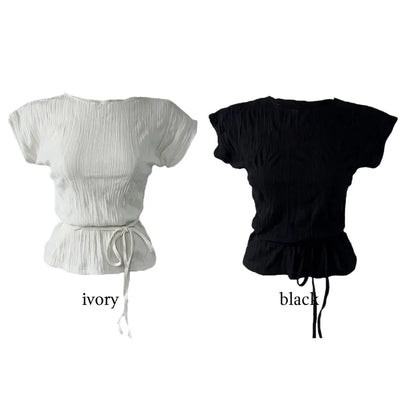 Tsuki Strap Ribboned Blouse