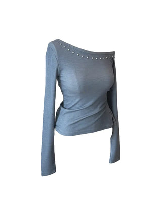 Anka stud off-shoulder T
