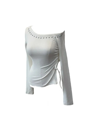 Anka stud off-shoulder T