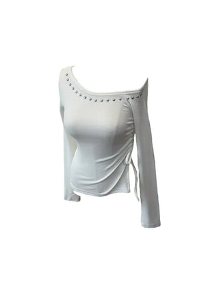 Anka stud off-shoulder T