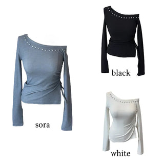 Anka stud off-shoulder T