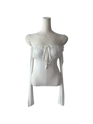 Lebetty Square Ribbon Balloon Strap Long Sleeve Tee