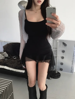Icing see-through cropped cardigan