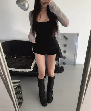 Icing see-through cropped cardigan