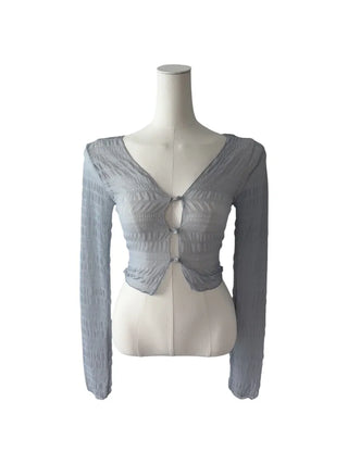 Icing see-through cropped cardigan