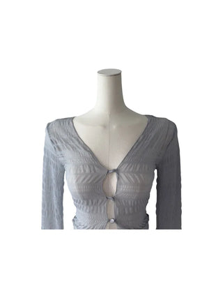 Icing see-through cropped cardigan
