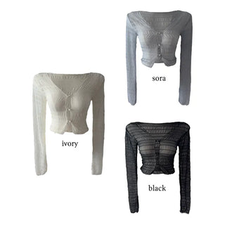 Icing see-through cropped cardigan