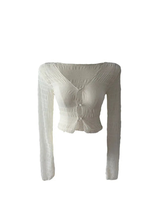 Icing see-through cropped cardigan