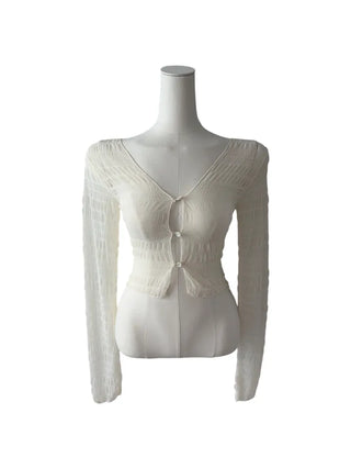 Icing see-through cropped cardigan