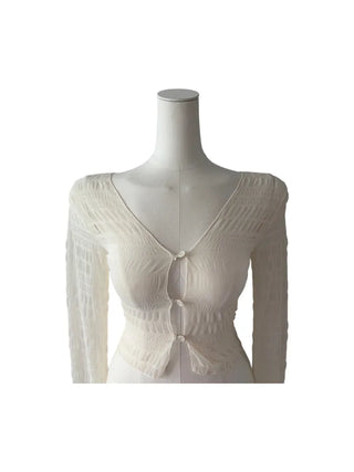 Icing see-through cropped cardigan
