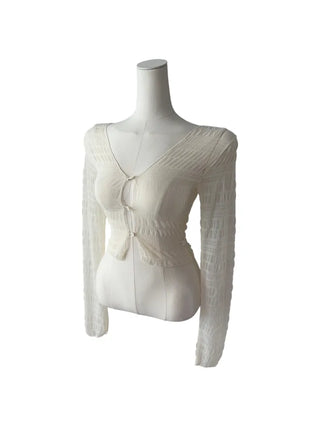Icing see-through cropped cardigan