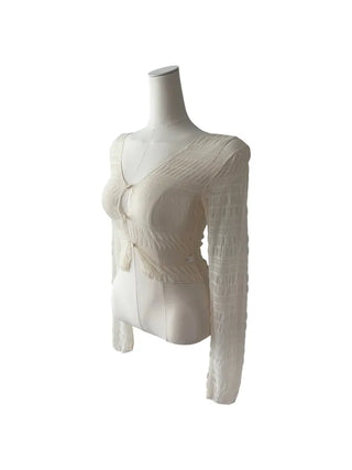 Icing see-through cropped cardigan