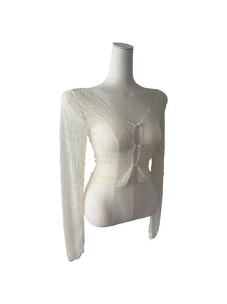 Icing see-through cropped cardigan