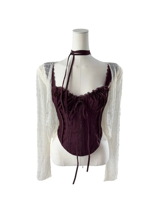 Icing see-through cropped cardigan