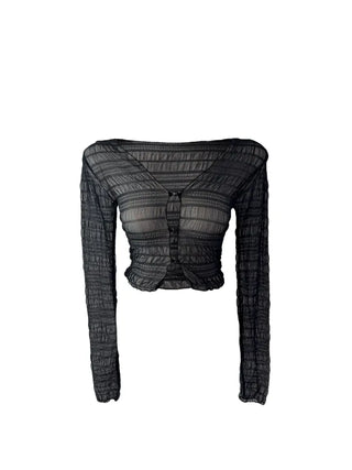 Icing see-through cropped cardigan