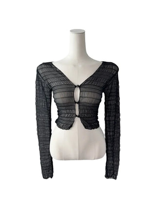 Icing see-through cropped cardigan