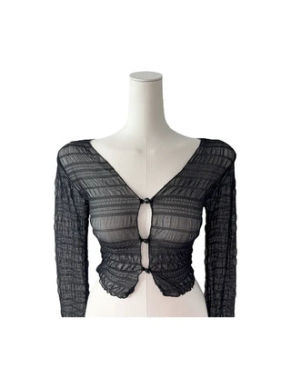 Icing see-through cropped cardigan