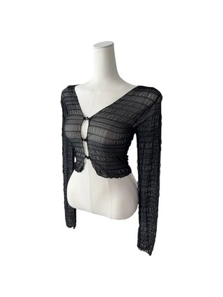 Icing see-through cropped cardigan
