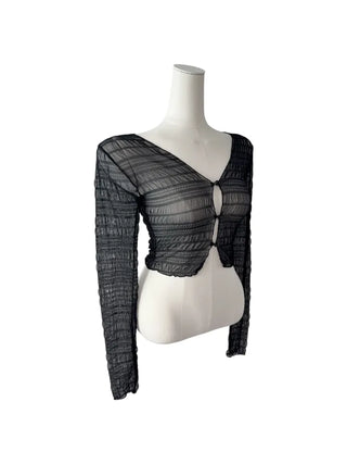 Icing see-through cropped cardigan