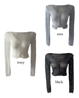 Icing see-through cropped cardigan