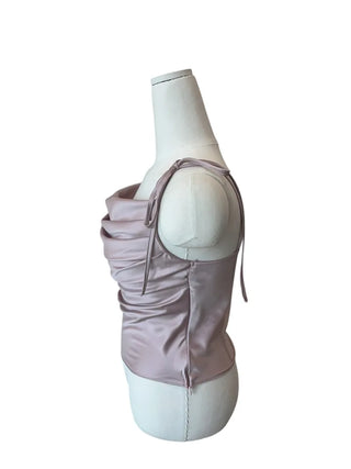 Glory satin drape sleeveless blouse