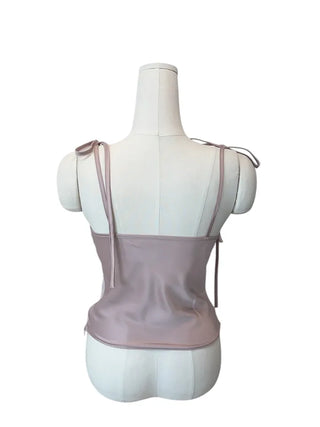 Glory satin drape sleeveless blouse