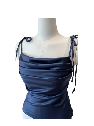 Glory satin drape sleeveless blouse