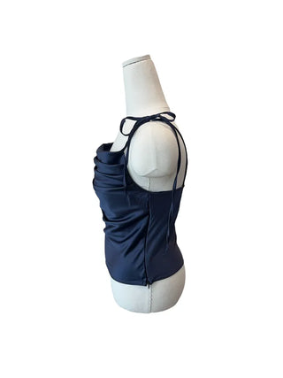 Glory satin drape sleeveless blouse