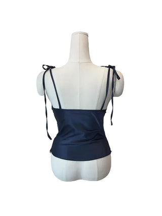 Glory satin drape sleeveless blouse