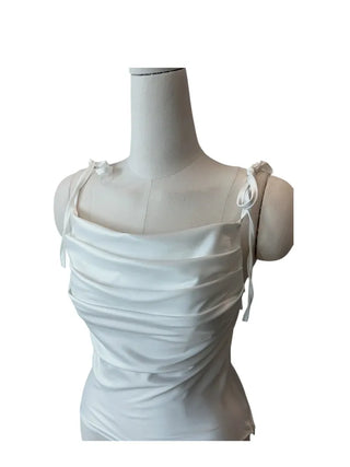 Glory satin drape sleeveless blouse