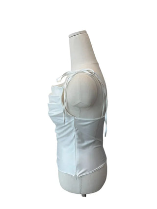 Glory satin drape sleeveless blouse