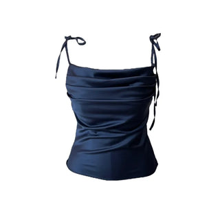 Glory satin drape sleeveless blouse