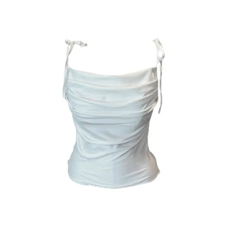 Glory satin drape sleeveless blouse