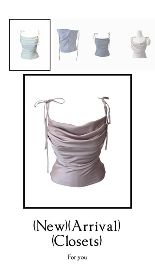 Glory satin drape sleeveless blouse
