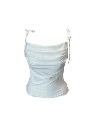 Glory satin drape sleeveless blouse