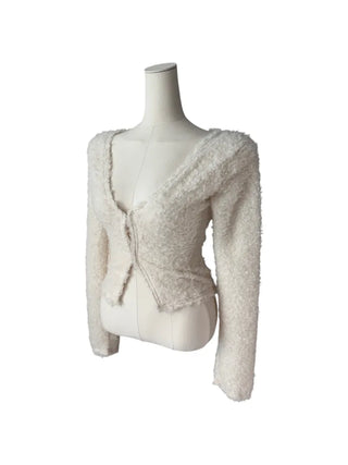 Poodle cute semi-cropped cardigan