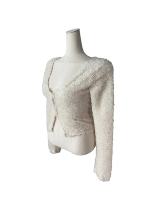 Poodle cute semi-cropped cardigan
