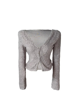 Poodle cute semi-cropped cardigan