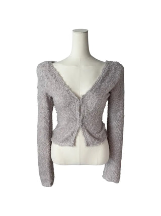 Poodle cute semi-cropped cardigan
