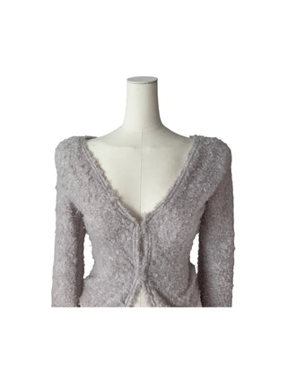 Poodle cute semi-cropped cardigan