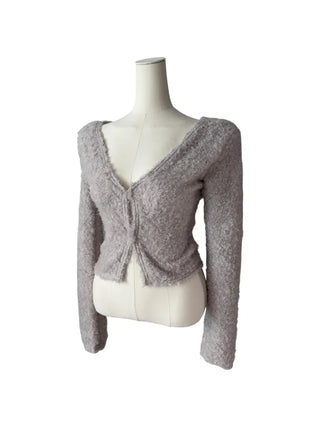 Poodle cute semi-cropped cardigan