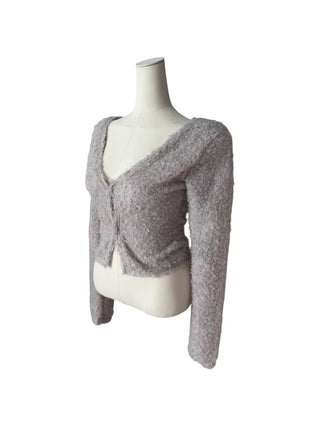 Poodle cute semi-cropped cardigan