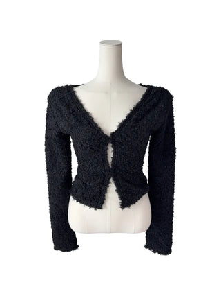 Poodle cute semi-cropped cardigan