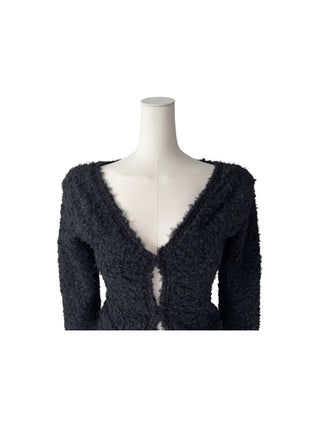 Poodle cute semi-cropped cardigan