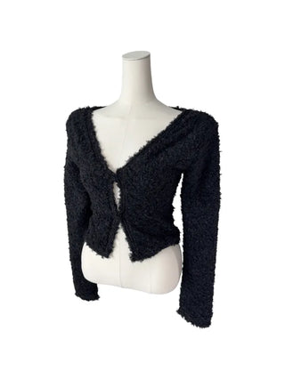 Poodle cute semi-cropped cardigan