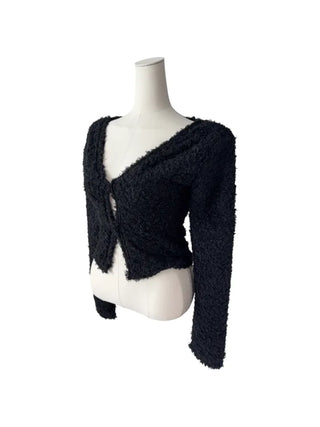 Poodle cute semi-cropped cardigan