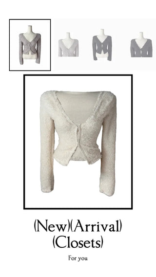 Poodle cute semi-cropped cardigan