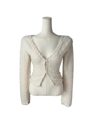 Poodle cute semi-cropped cardigan