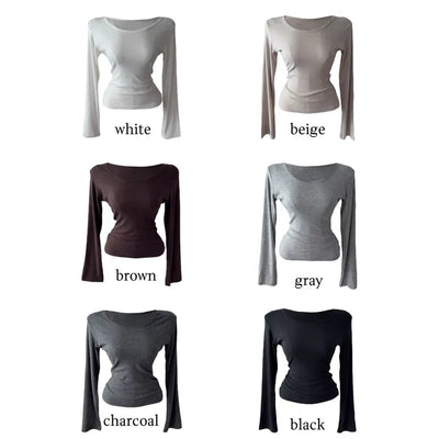 Lema Cover U-Neck Long Sleeve T