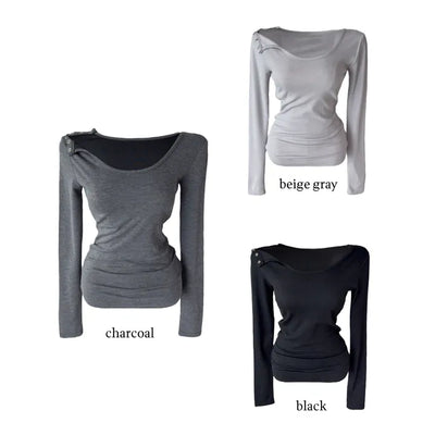Jimmy Unbalanced Snap Long Sleeve T